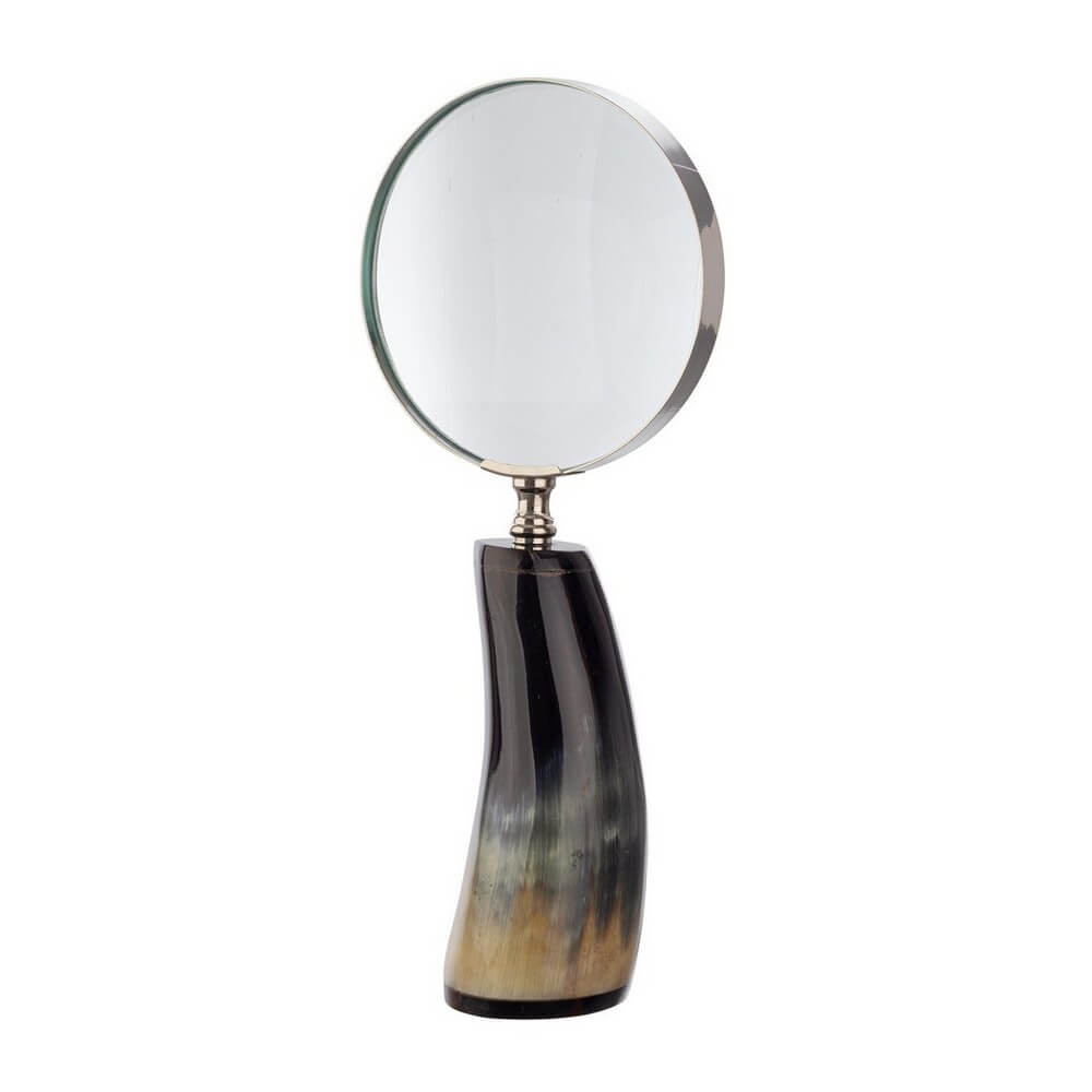 Lente di Ingrandimento Decorativa con Manico in Corno Naturale 23,5x10 - LENTE