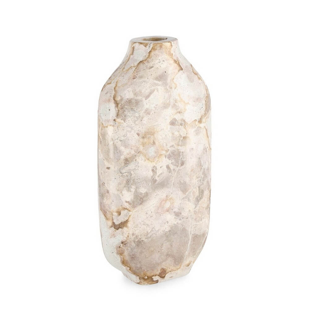 Porta Vaso Decorativo in Marmo Naturale Beige H30 cm - CRANE