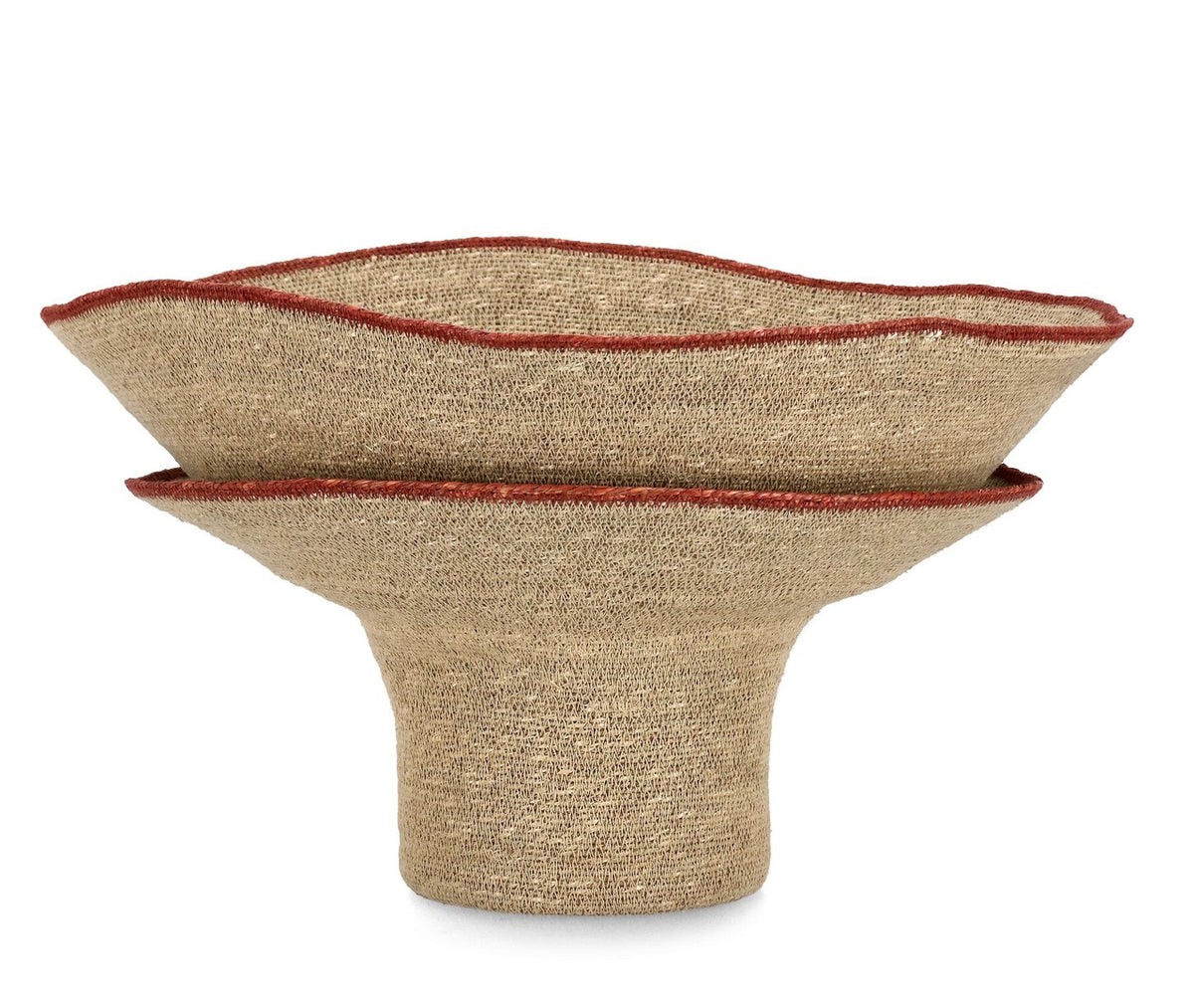 Set di 2 Porta Vaso Decorativo in Giacinto d'Acqua Intrecciato Rusty - LANH