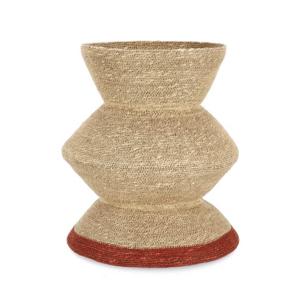 Porta Vaso Decorativo in Giacinto d'Acqua Intrecciato a Mano H43 - LANH