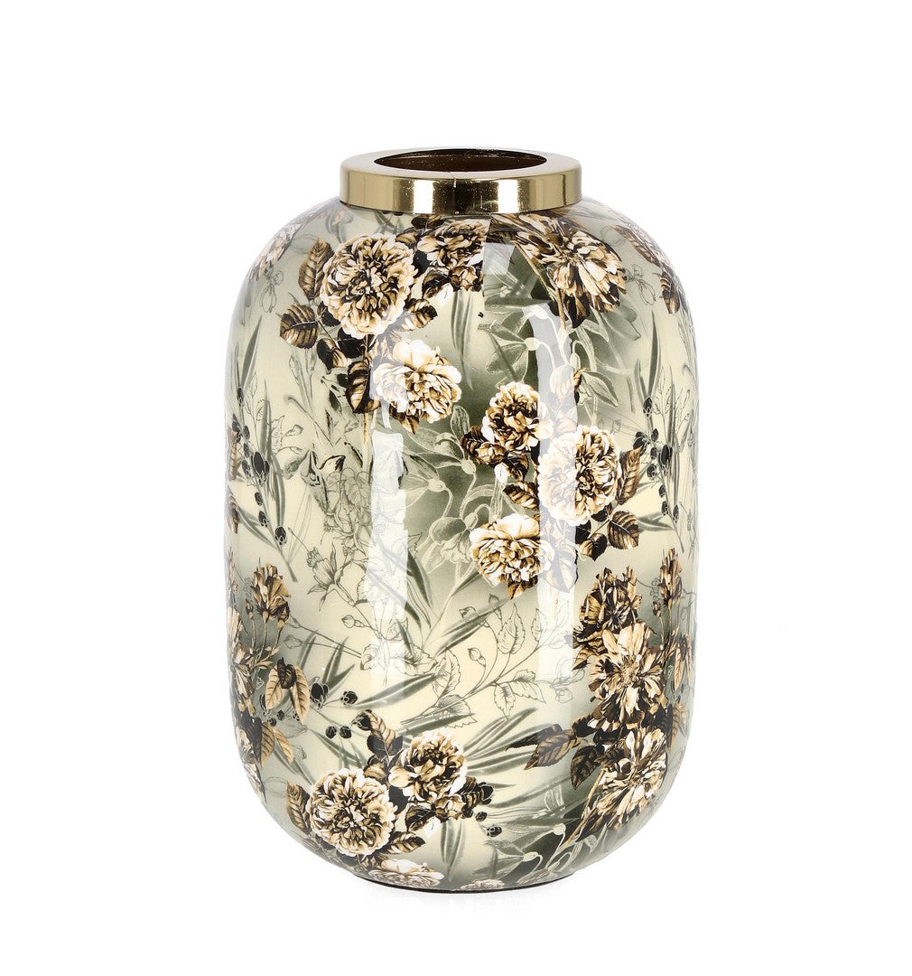 Set di 4 Vasi Decorativi in Metallo con Motivi Floreali - VISALIA