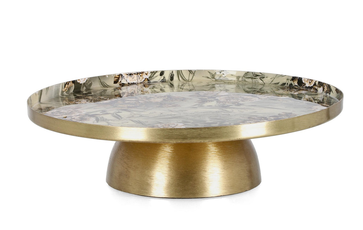 Set di 4 Alzate Decorative in Metallo con Decoro Floreale - VISALIA