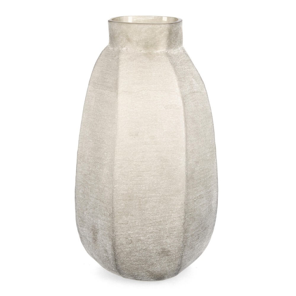 Vaso in vetro soffiato a mano satinato beige alto 49 cm - HASSAN