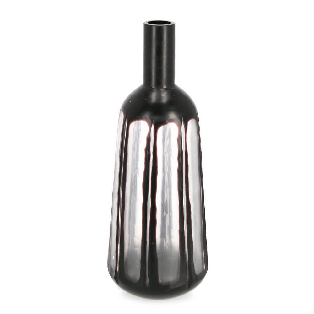 Vaso in Vetro Soffiato a Mano Forma Bottiglia Nero H38 - HASSAN
