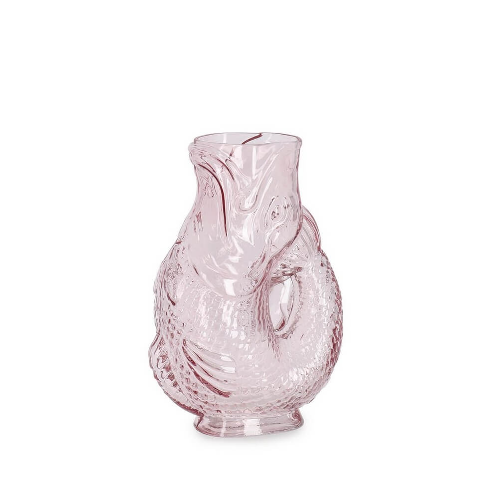 Vaso in Vetro Rosa a Forma di Pesce 16,5x24 cm - CALYSEA
