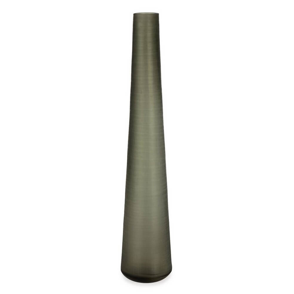 Vaso alto in vetro satinato verde fatto a mano H87,5 cm - YAMINI