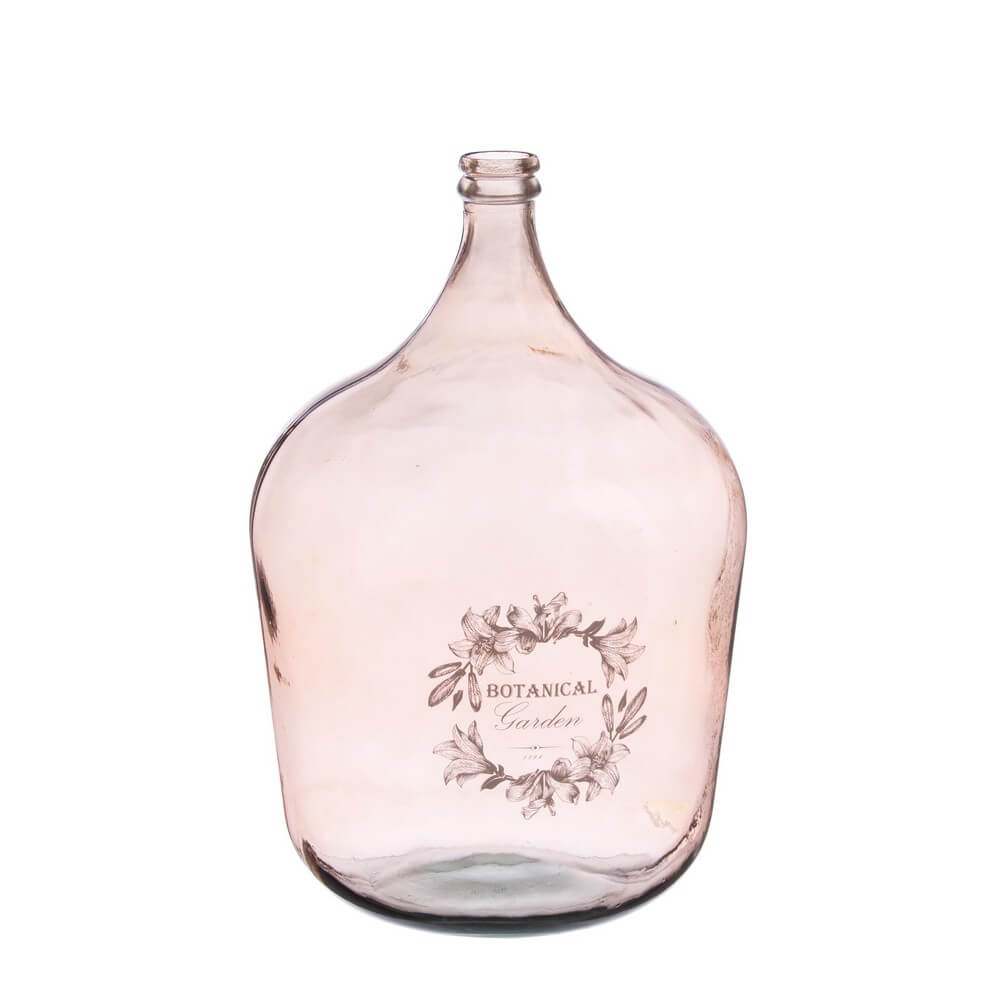 Vaso Damigiana in Vetro Riciclato Rosa Stile Vintage H56 - KAITO