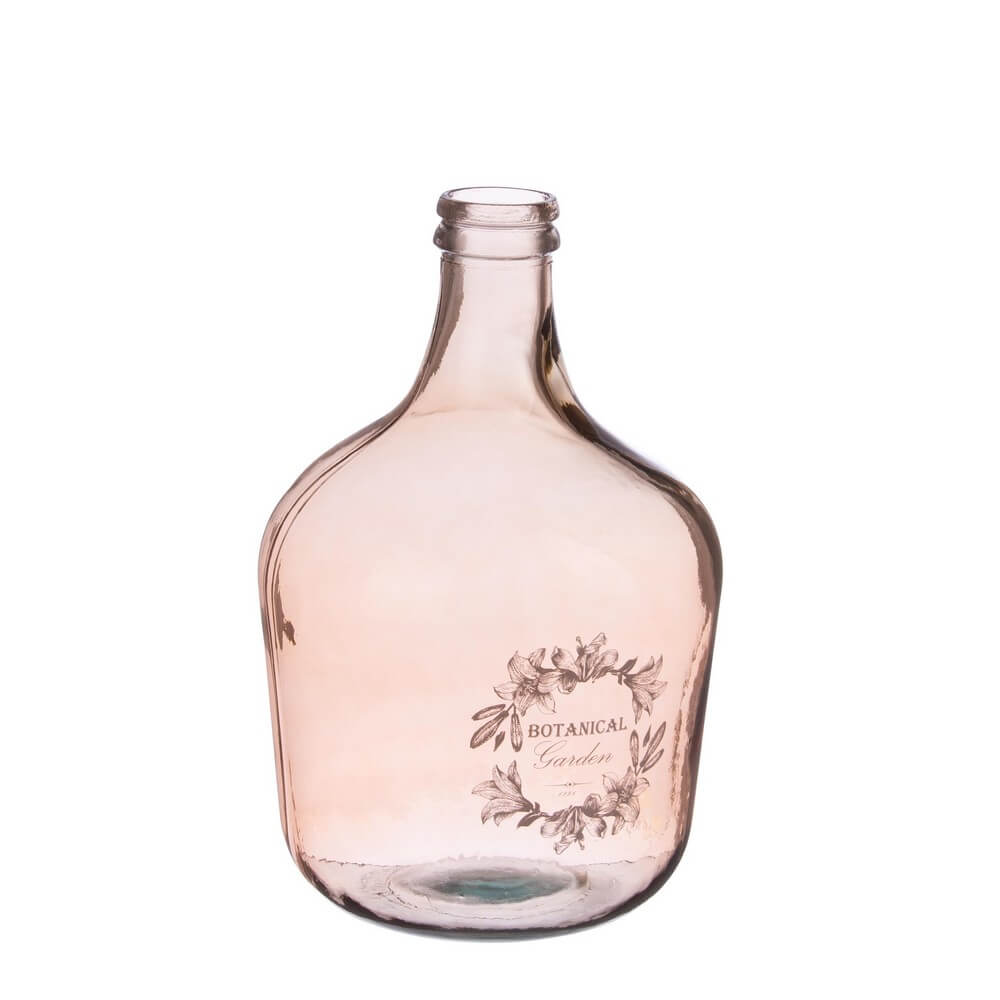Vaso Damigiana in Vetro Riciclato Rosa Stile Vintage H42 - KAITO