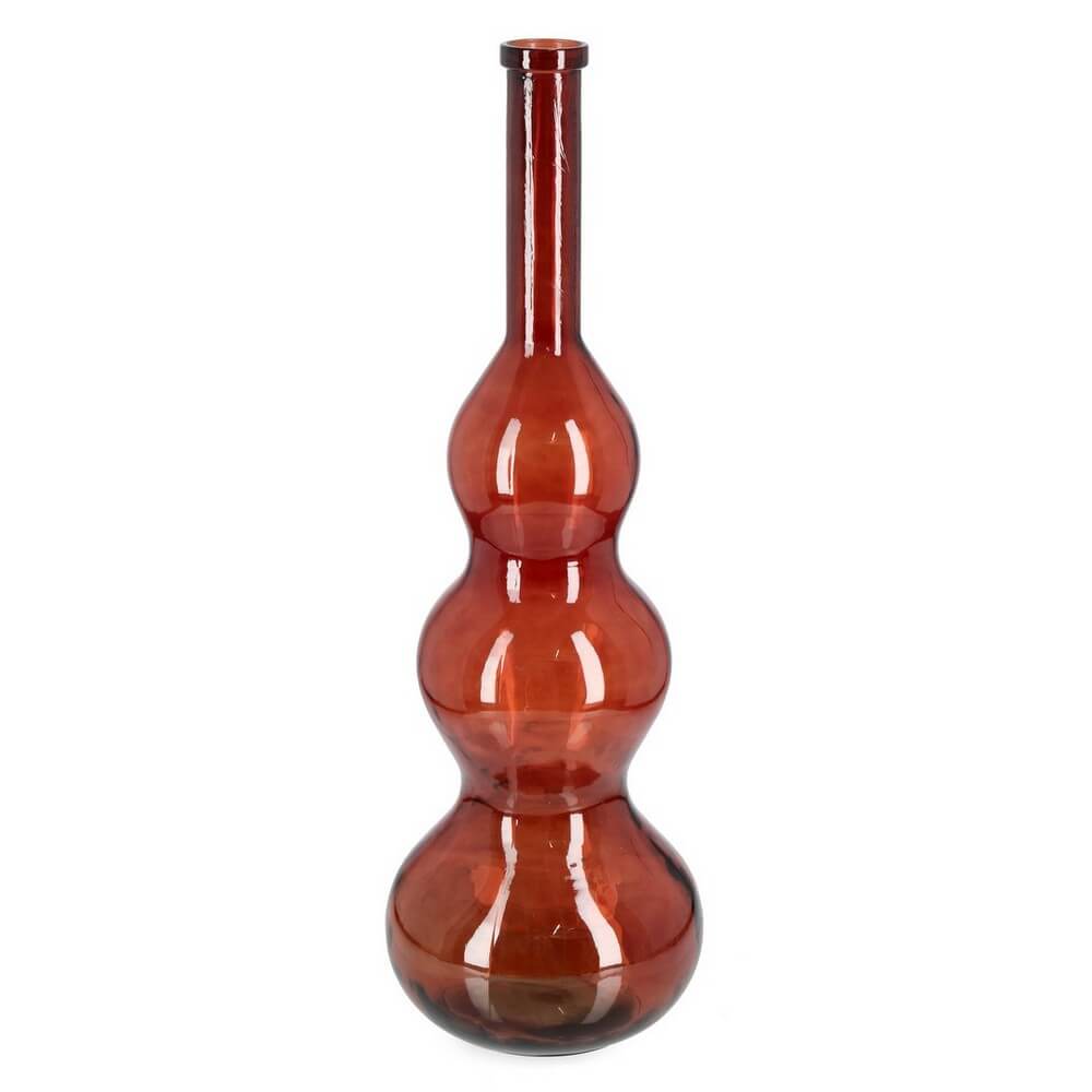 Vaso bottiglia decorativa in vetro riciclato forme tondeggianti - ABBY