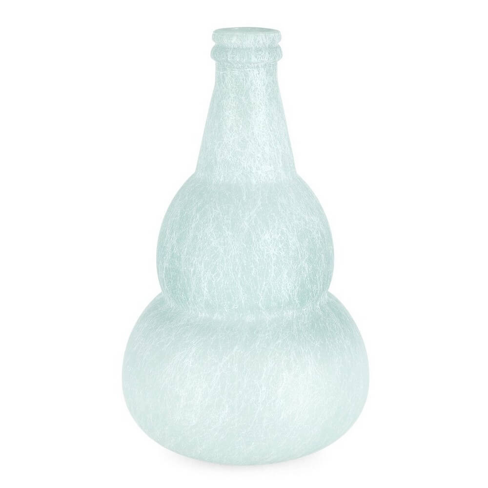 Bottiglia Decorativa in Vetro Riciclato Satinato Azzurro H45 - ABBY