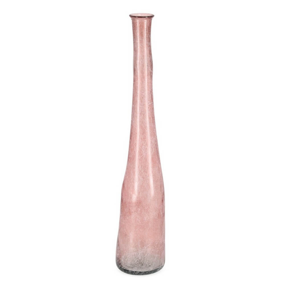 Vaso bottiglia decorativo in vetro riciclato rosa alto 100 cm - ABBY