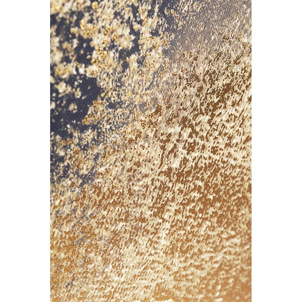 Quadro Astratto con Cornice e Foglie Dorate su Tela 102x142 cm - IGOR