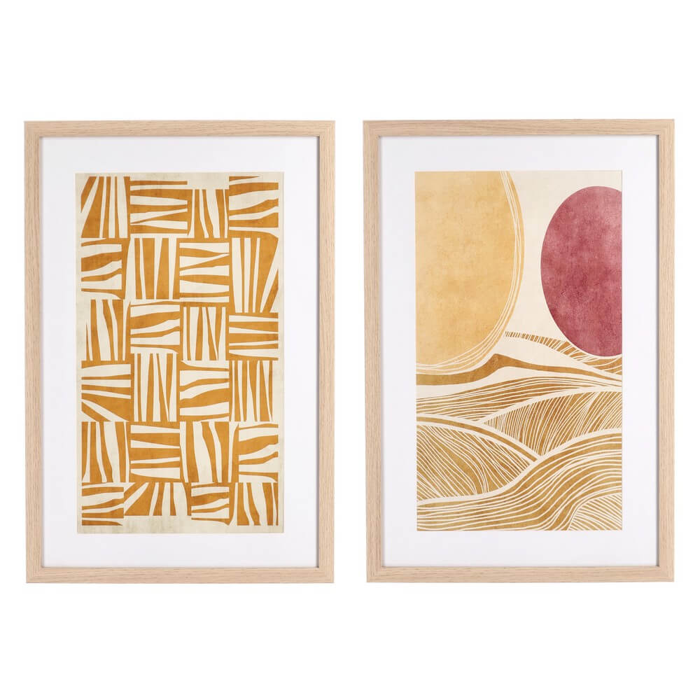 Set di 2 Quadri con Cornice Stampa Astratta 40x60 cm - DMITRI