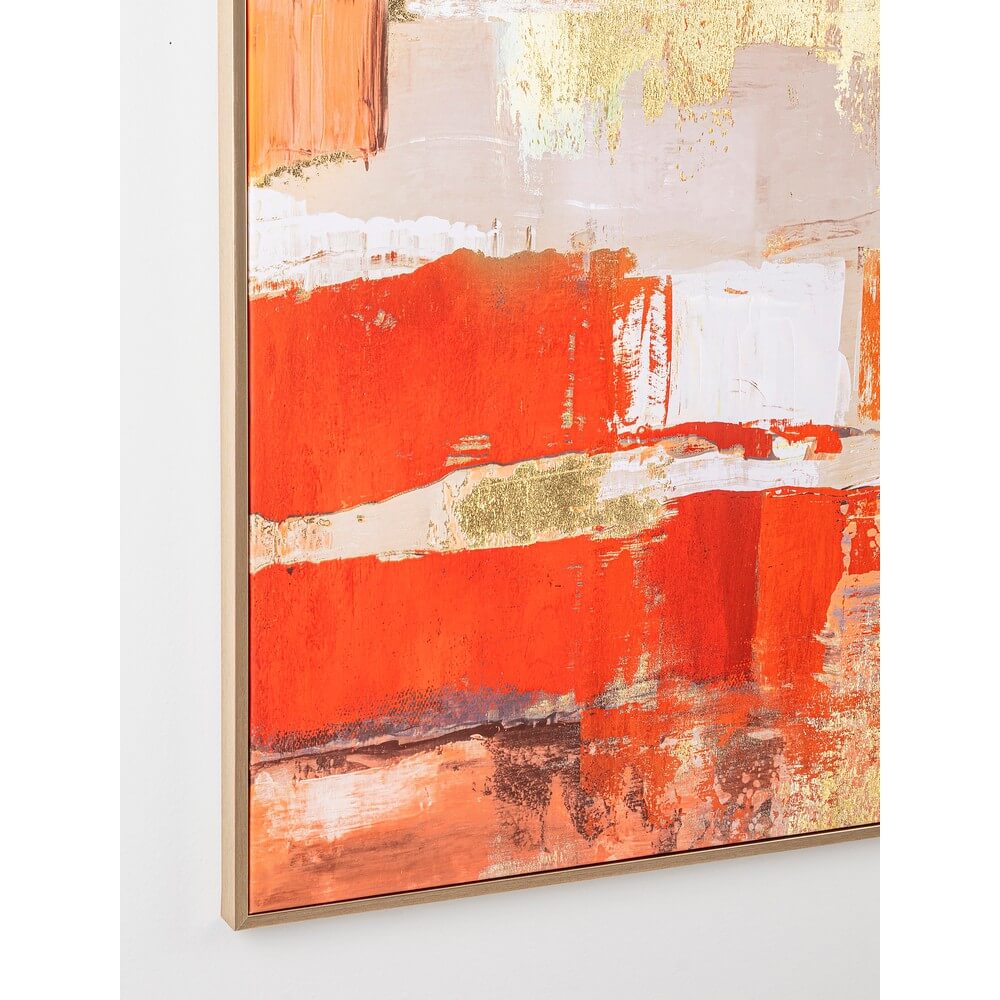 Quadro Astratto su Tela con Cornice Dorata 90x120 cm - SANA