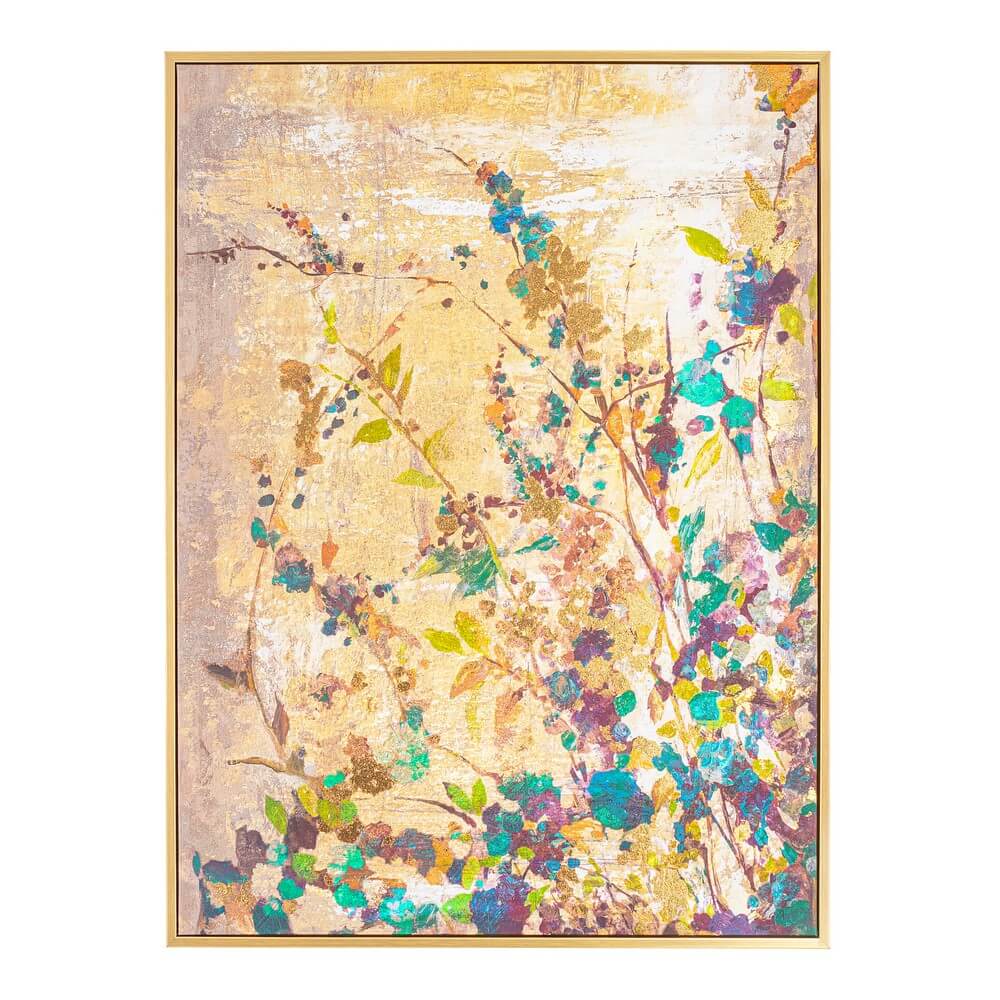 Quadro con Cornice Stampa Floreale Dipinta a Mano 60x80 cm - SVETLANA