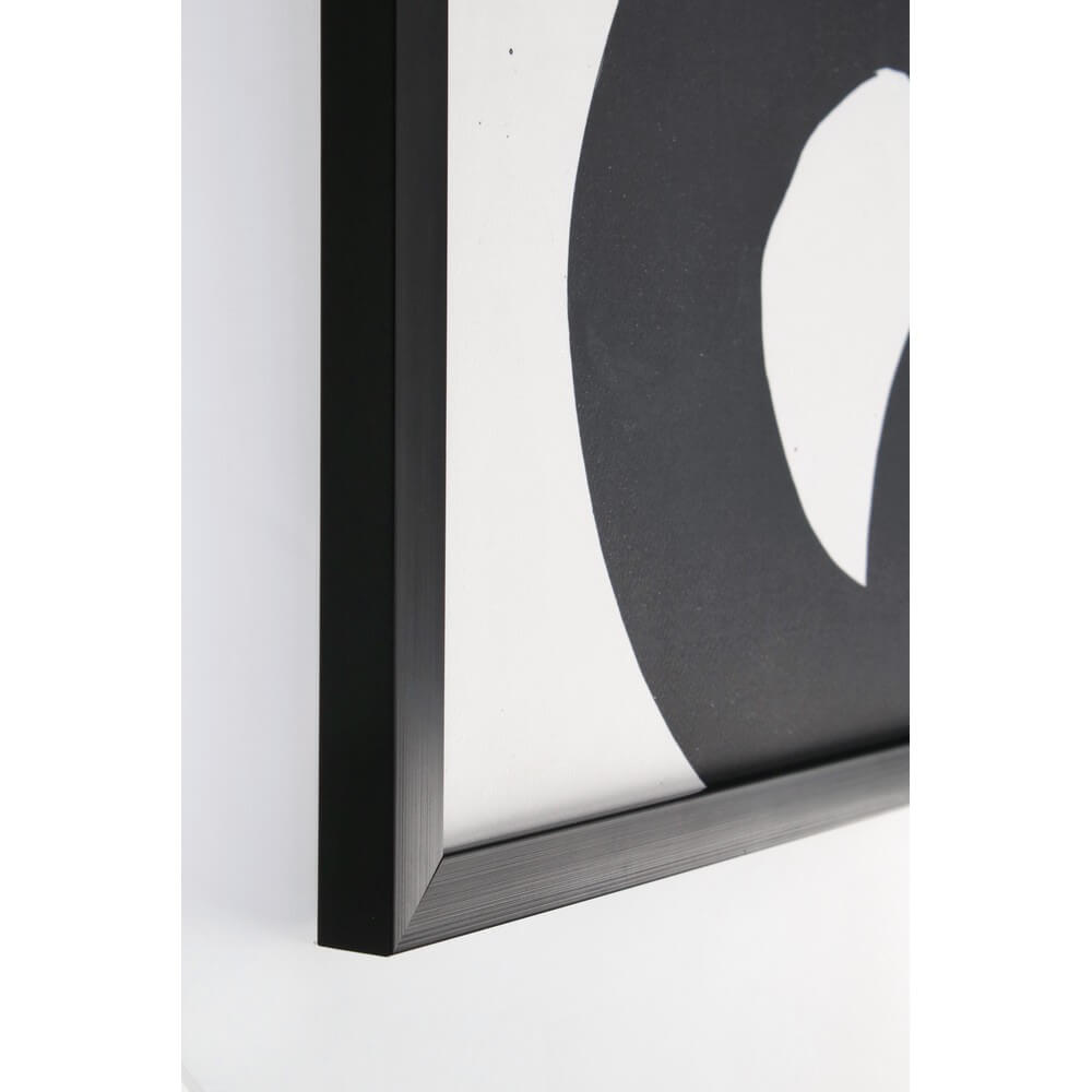 Quadro con Cornice Astratto in Bianco e Nero 61x61 cm - PRIYA