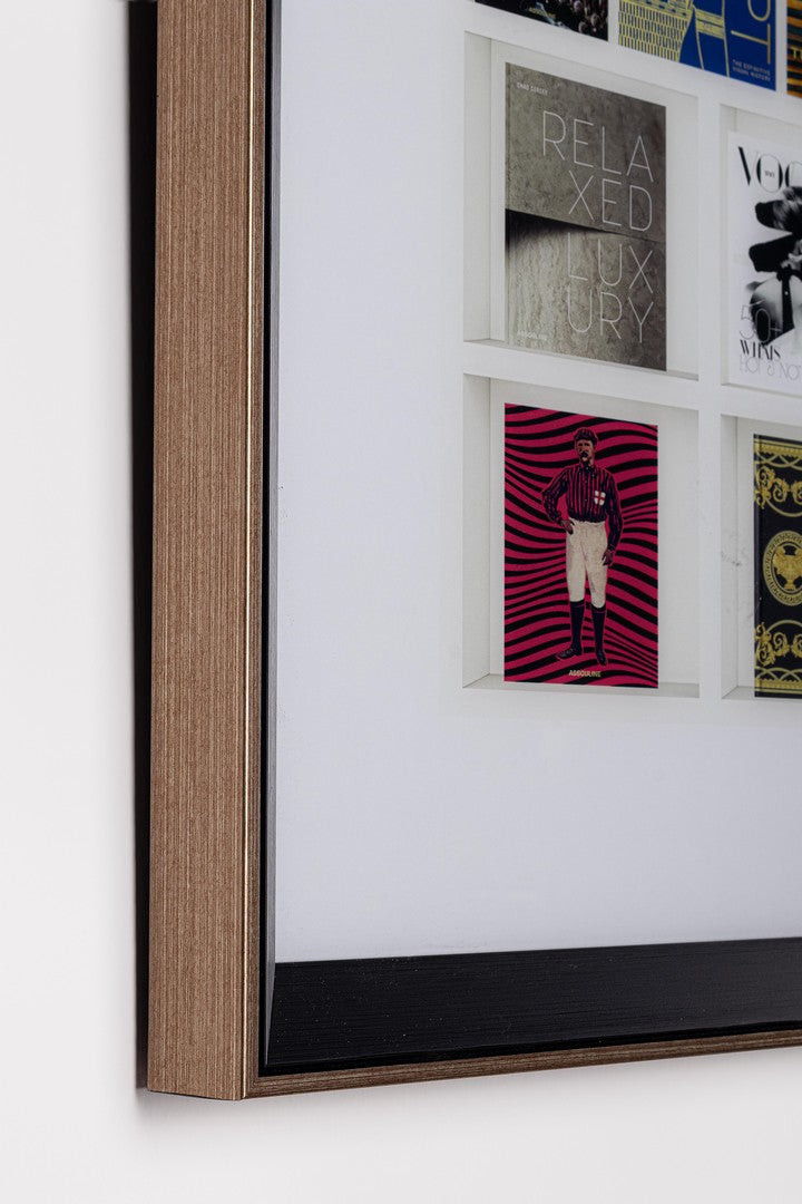 Quadro con Cornice Collage Copertine Libri e Riviste 126x66 cm - GLAMMY
