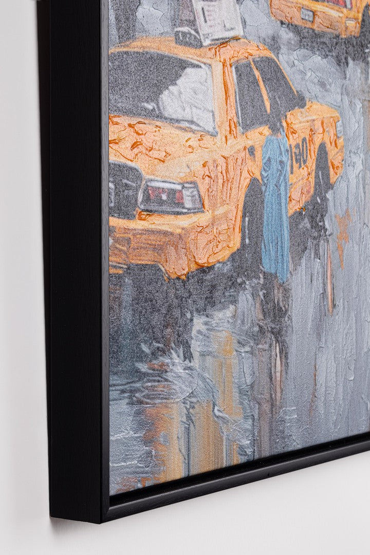 Quadro con Cornice Stampa su Tela Città con Dettagli Dipinti a Mano - MIDTOWN