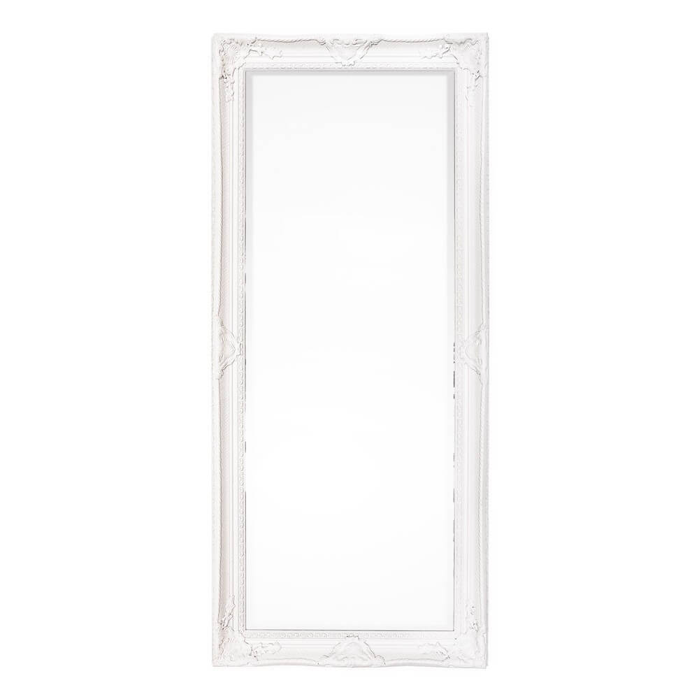 Specchio da Terra con Cornice Classica in Legno Crema 80x180 - HALL