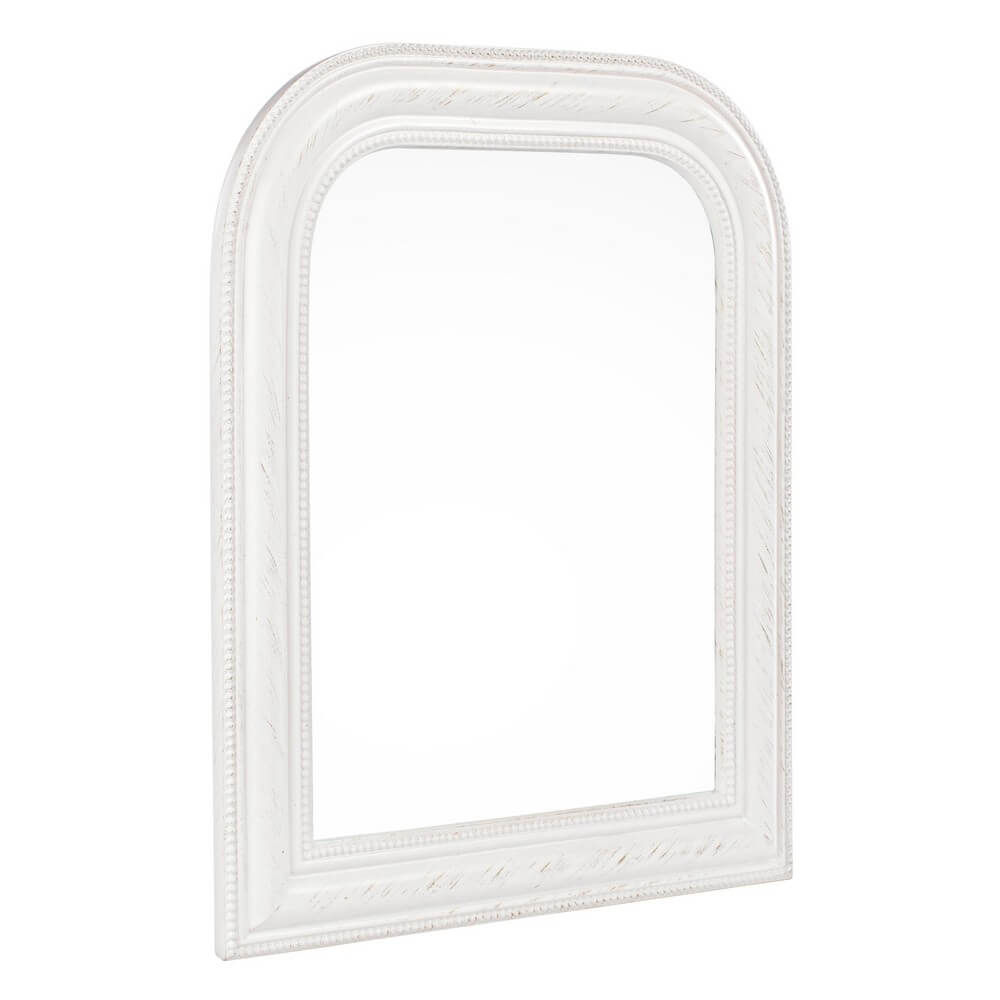 Specchio da Parete con Cornice Bianca Anticata 50x60 cm - HALL