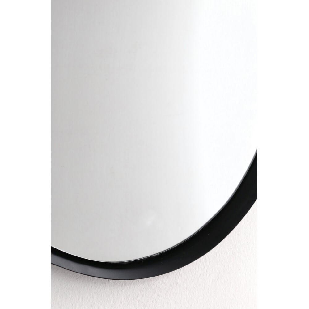 Specchio da Parete Tondo con Cornice in Acciaio 60x58 cm - LUCIA
