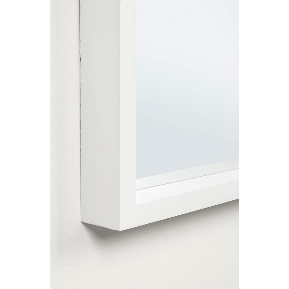 Specchio Rettangolare con Cornice in Legno Bianco 32x122 cm - YOUNG