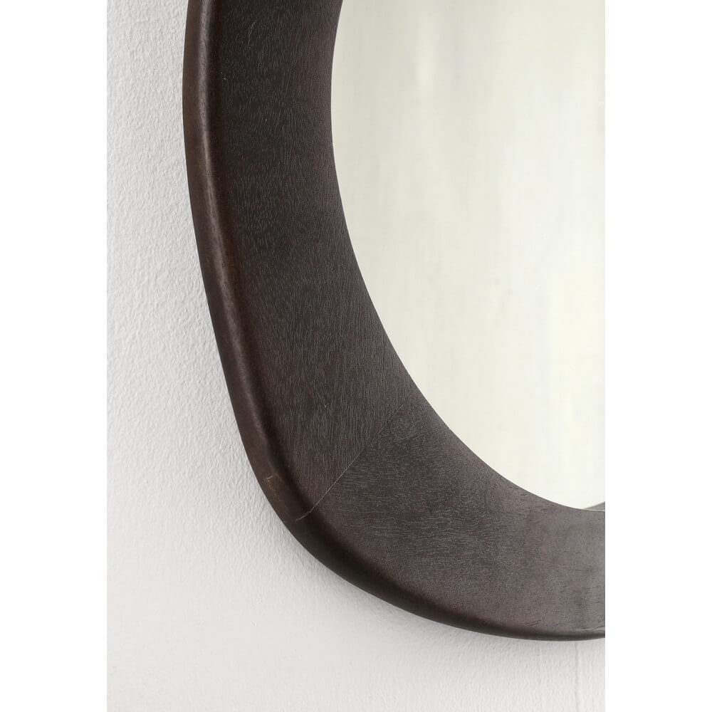 Specchio da Parete con Cornice in Legno di Mango Marrone Scuro - EVANS