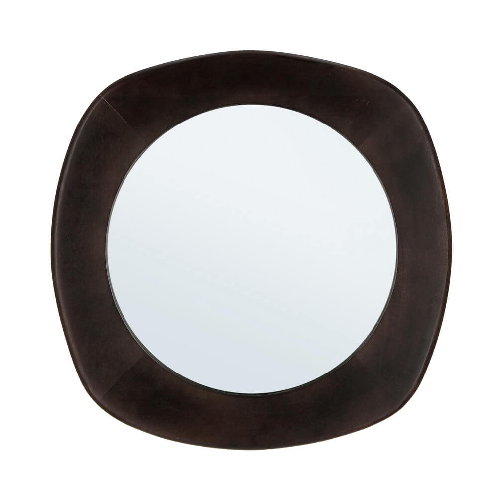 Specchio da Parete con Cornice in Legno di Mango Marrone Scuro - EVANS