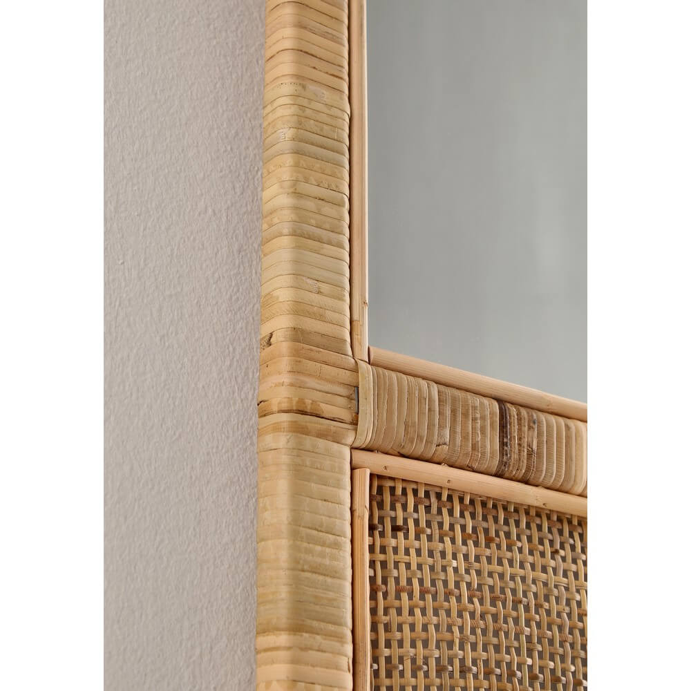 Specchio ad Arco con Cornice in Rattan Naturale 50x70 cm - EDWARDS