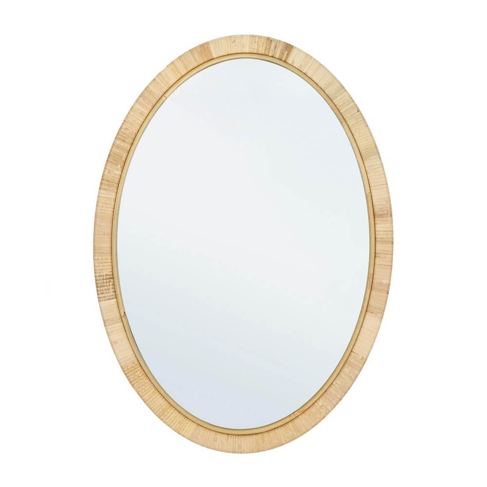 Specchio da Parete Ovale in Rattan con Intreccio Vienna - EDWARDS
