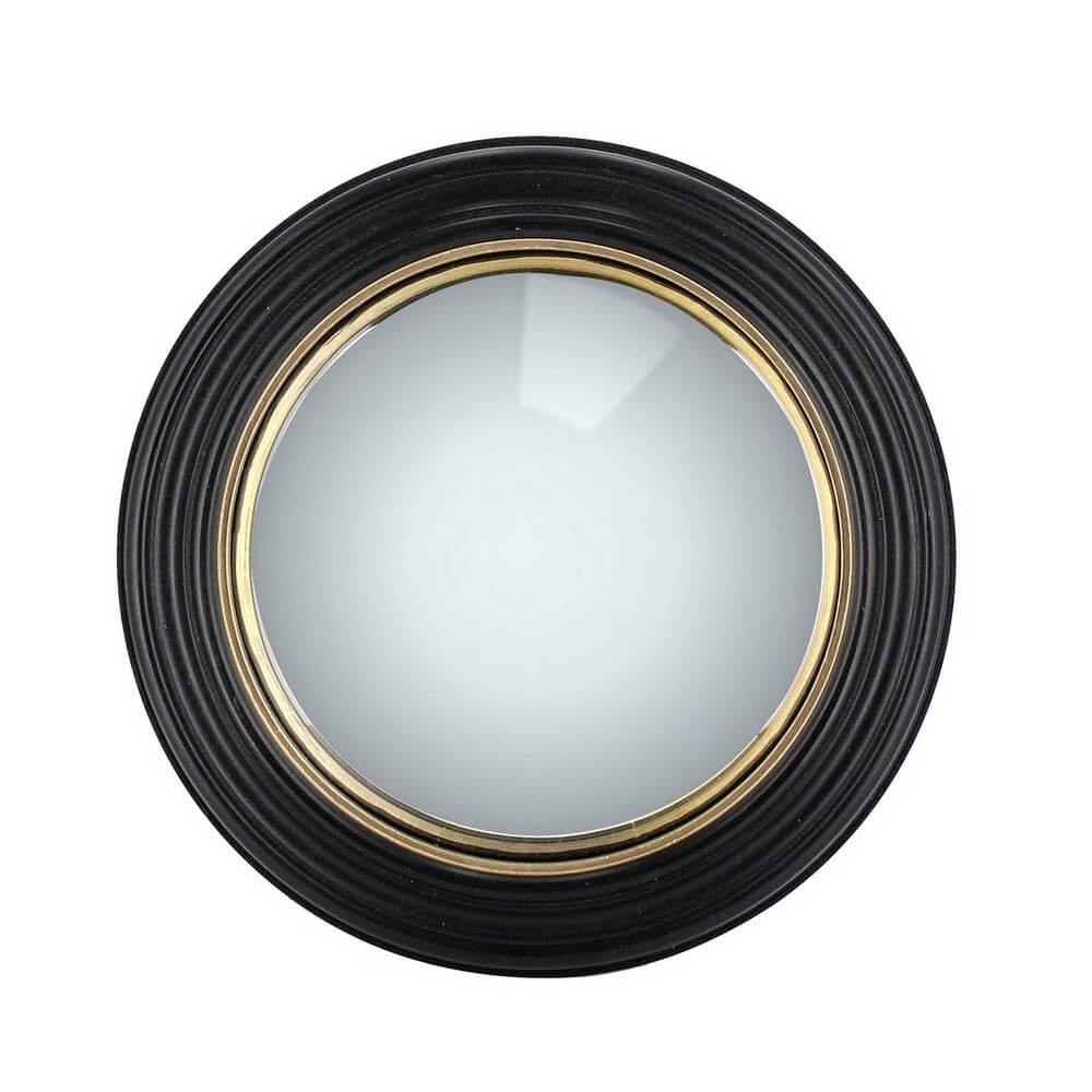 Specchio Rotondo Convesso con Cornice in Legno di Mango D28 - DUDHI