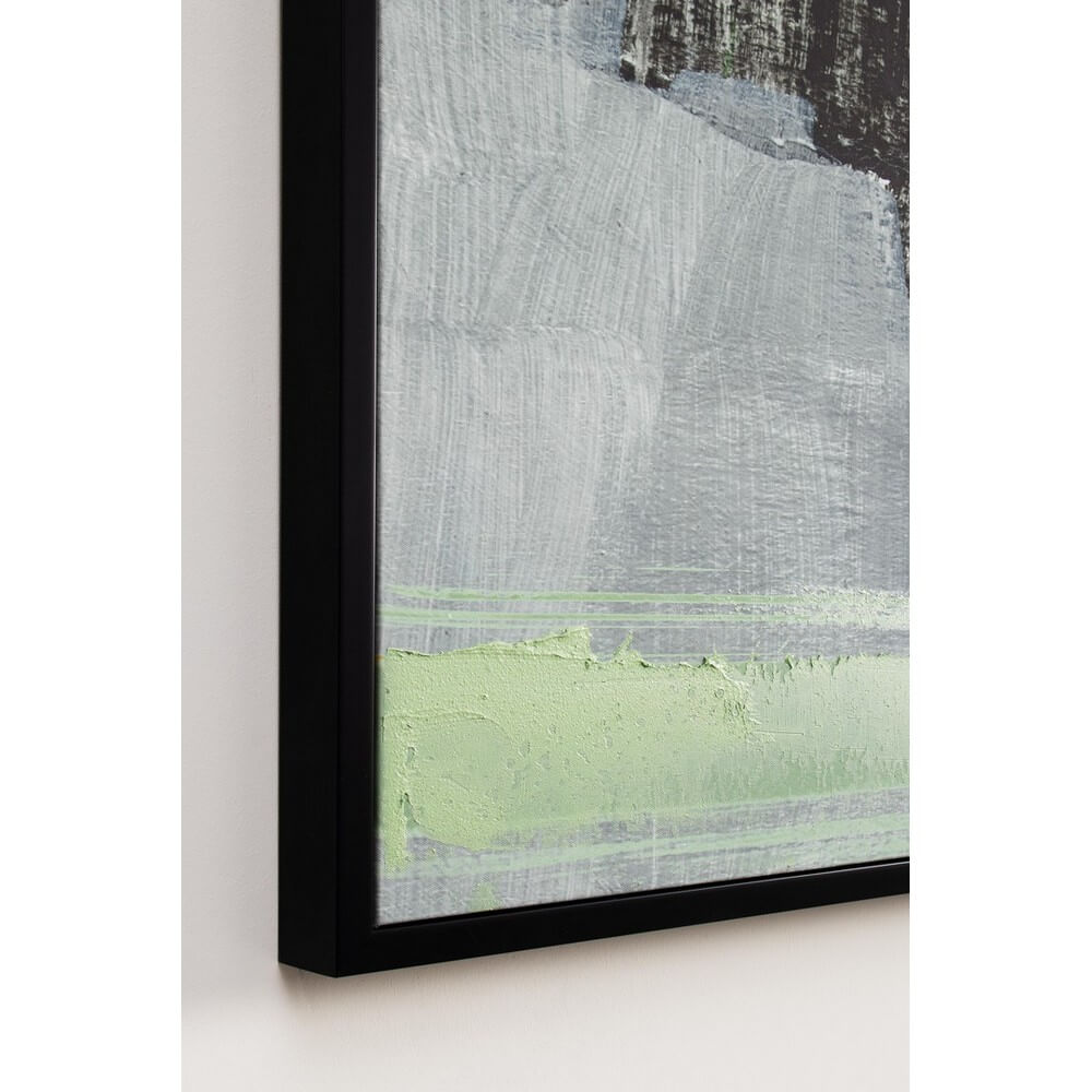 Quadro astratto dipinto a mano con cornice verde e oro 204x124 cm - BOLD