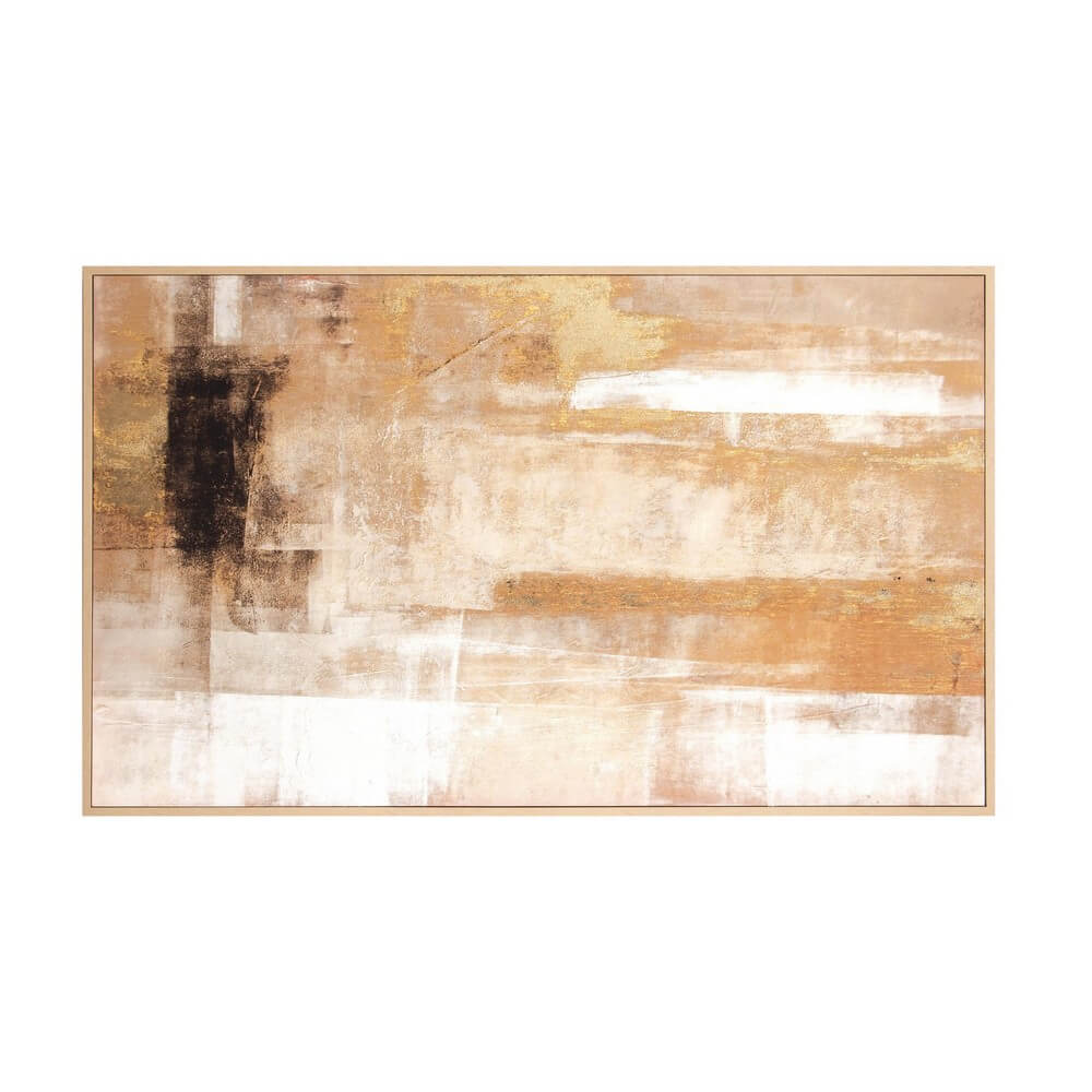 Quadro Astratto Dipinto a Mano con Cornice Toni Caldi 204x124 cm - BOLD