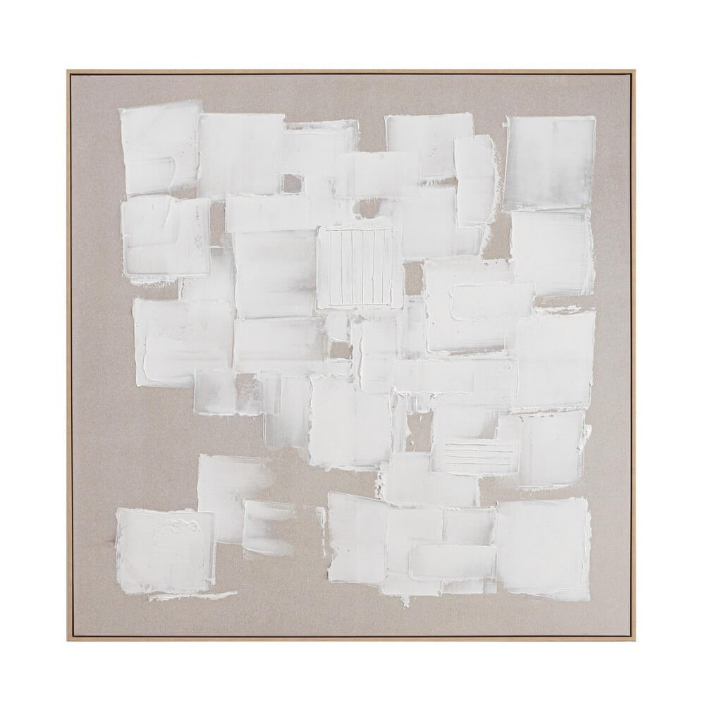 Quadro Astratto Dipinto a Mano su Tela con Cornice 142x142 cm - TEXTURE