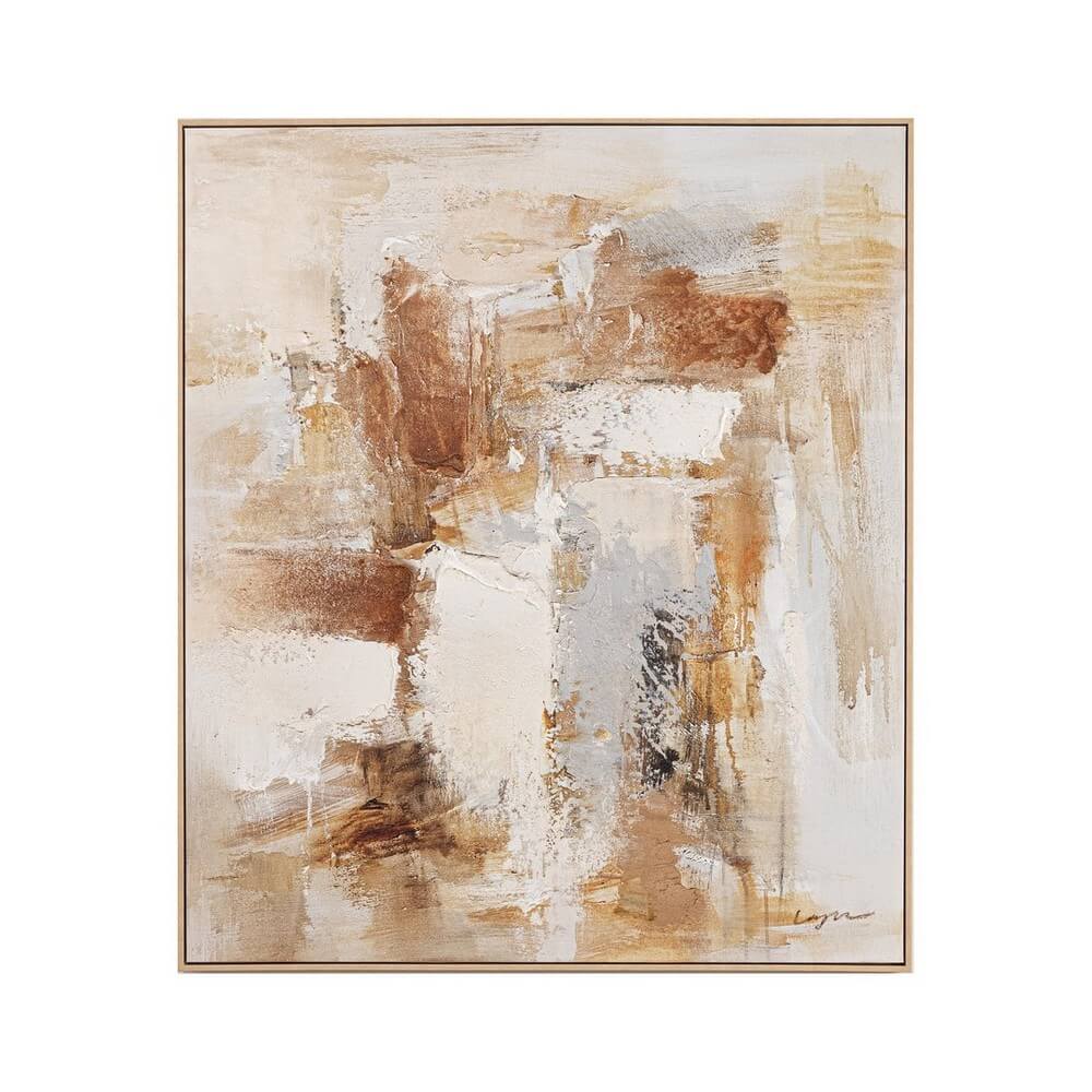Quadro Astratto Dipinto a Mano su Tela con Cornice 123x143 cm - BOLD