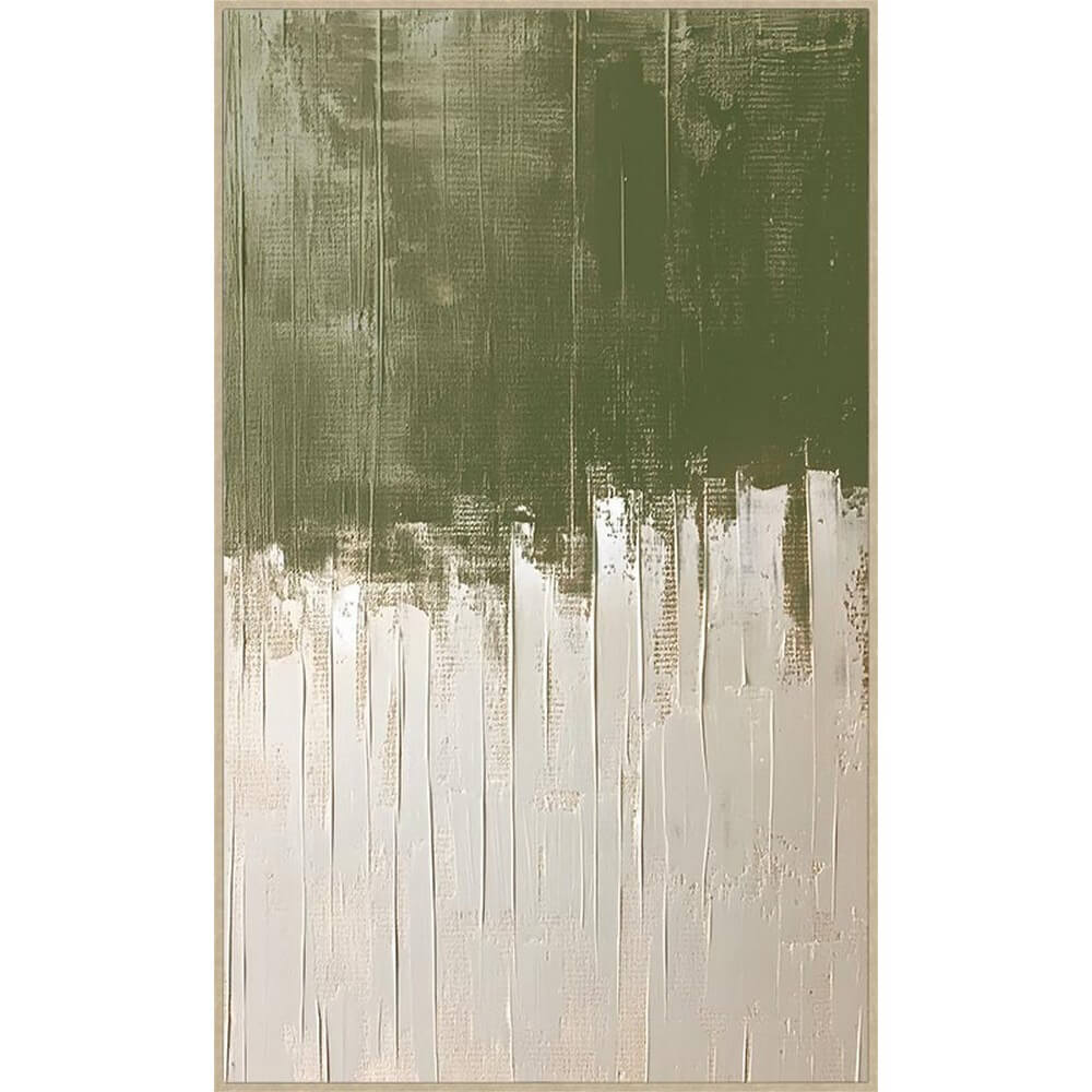 Quadro Astratto con Cornice Stampa su Tela Dipinta a Mano 124x204 cm - BOLD