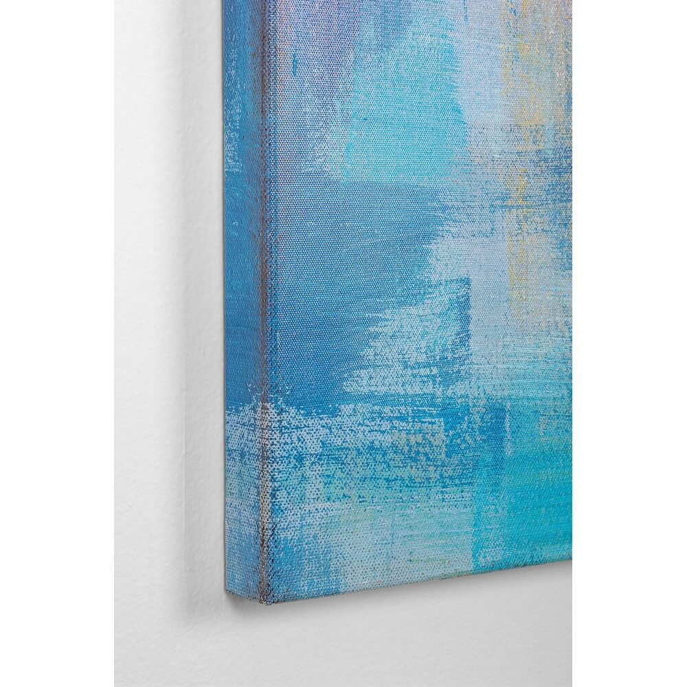 Quadro Astratto Dipinto su Tela 140x70 cm Tonalità Azzurre - JAVIER