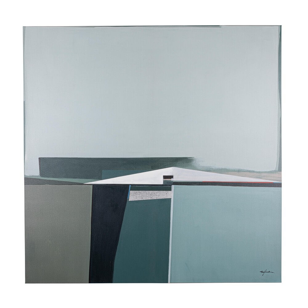 Quadro Astratto su Tela con Dettagli Dipinti a Mano 140x140 cm - DMITRI