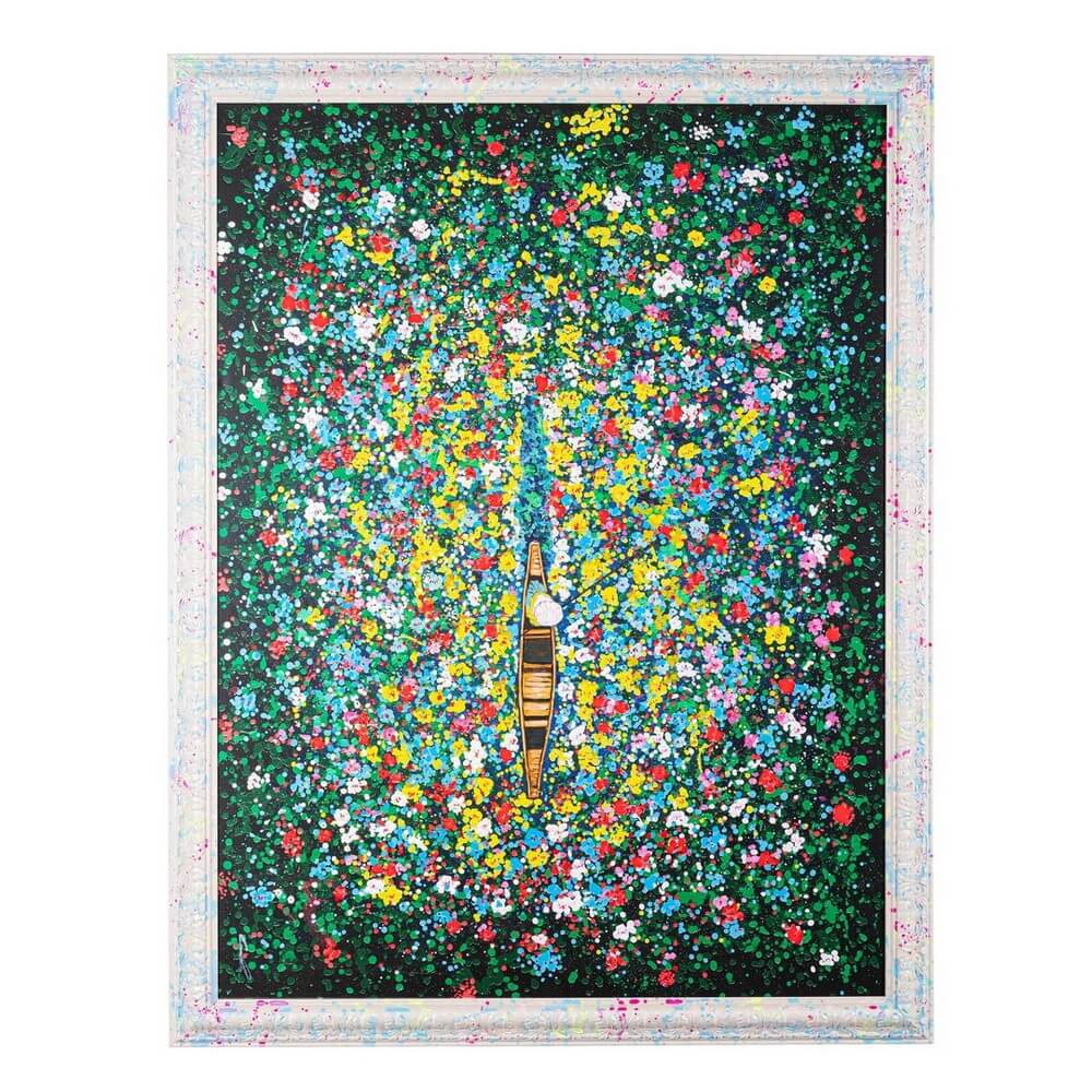 Quadro con Cornice Stampa su Tela Dipinta a Mano 168x138 cm - SPOTTY