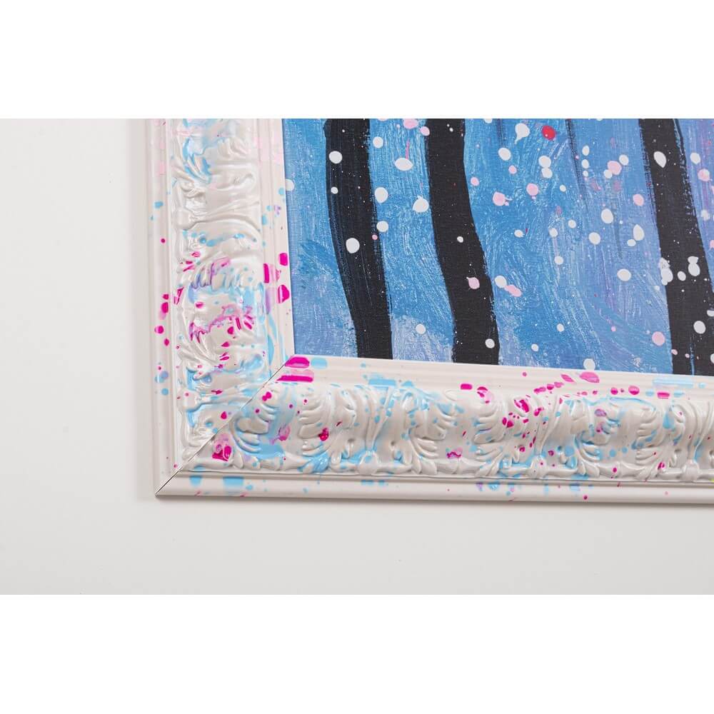 Quadro dipinto a mano alberi in fiore con cornice 118x168 cm - SPOTTY