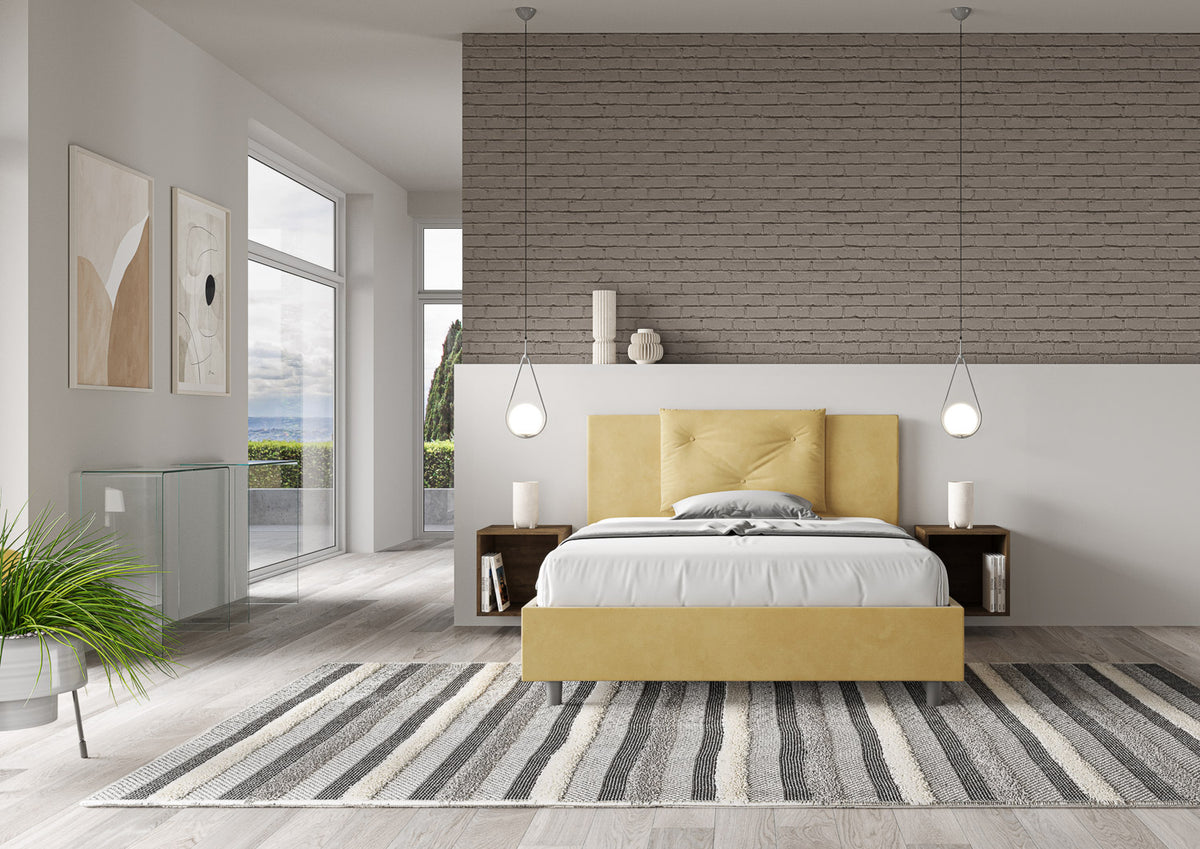 Letto una piazza e mezza rivestito in Microfibra - APPIA