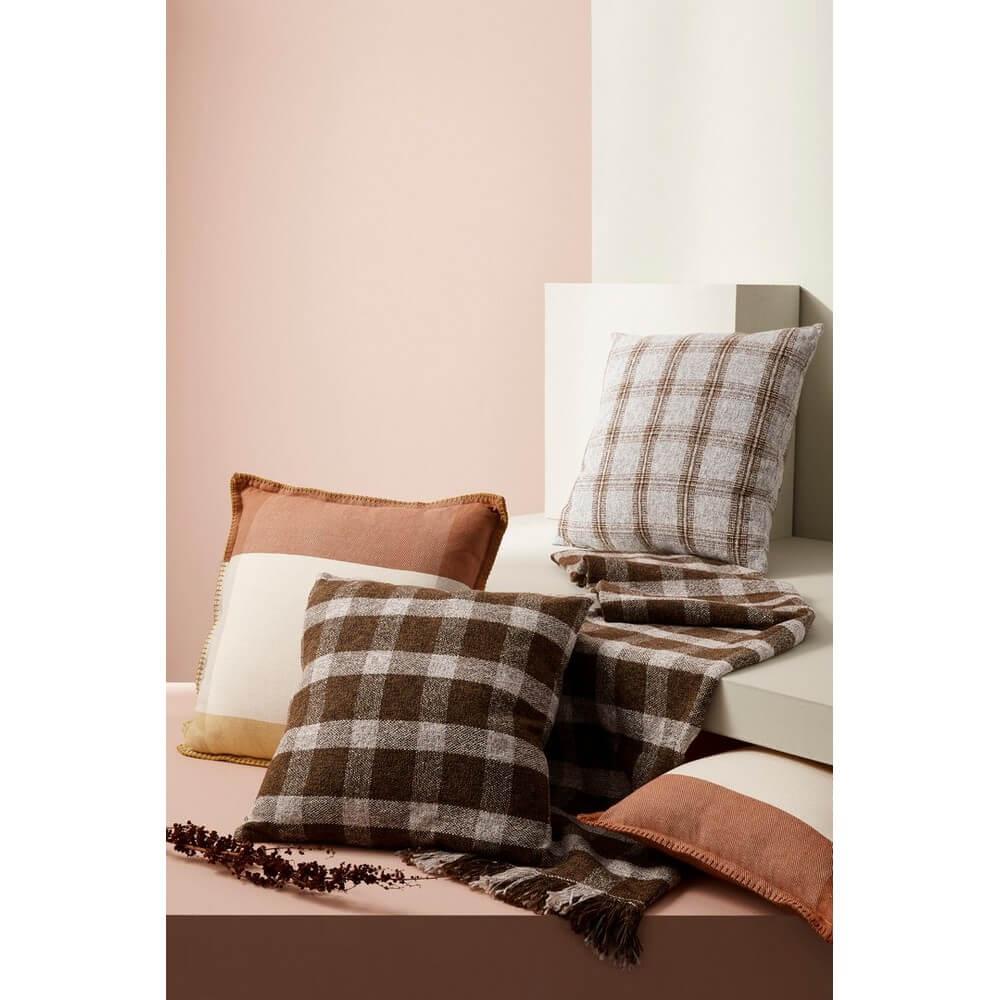 Cuscino decorativo in tessuto a quadri 45x45 cm - VERNON