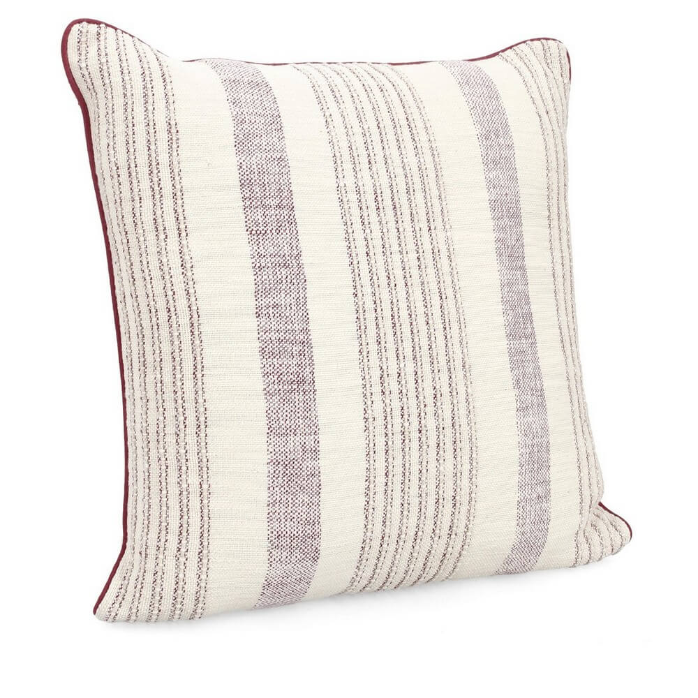 Cuscino decorativo a righe in cotone sfoderabile 50x50 cm - MORGAN