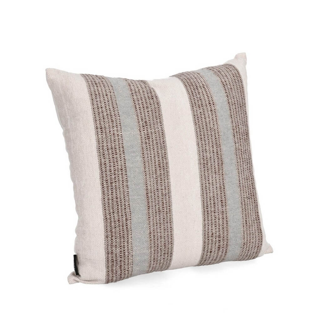 Cuscino decorativo a righe in cotone e velluto 45x45 cm - MUHAR