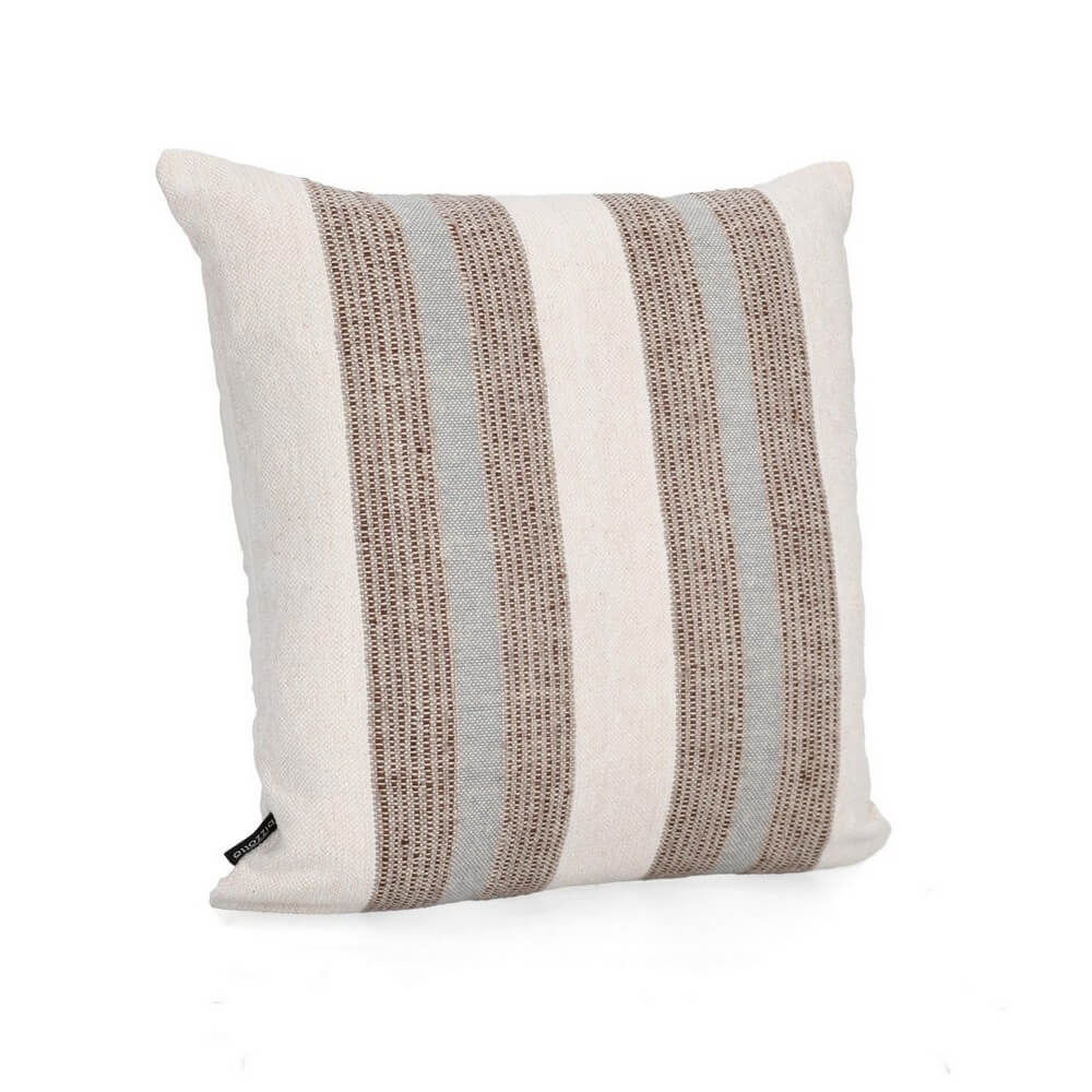 Cuscino decorativo a righe in cotone e velluto 50x50 cm - MUHAR