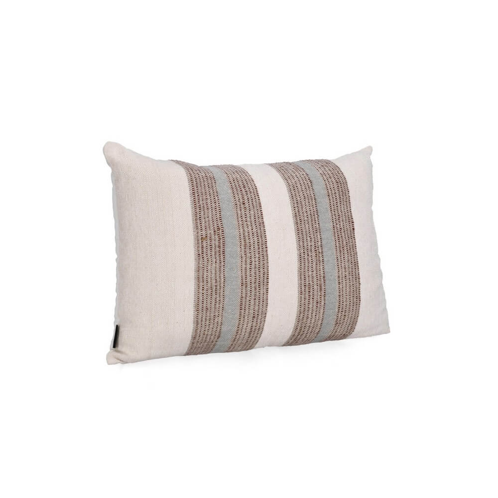 Cuscino decorativo a righe in cotone e velluto 60x40 cm - MUHAR