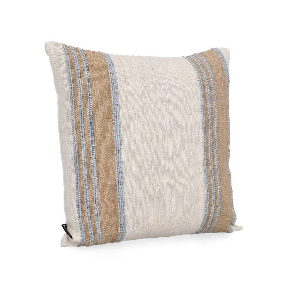 Cuscino decorativo a righe in cotone e velluto 50x50 cm - KOTRI