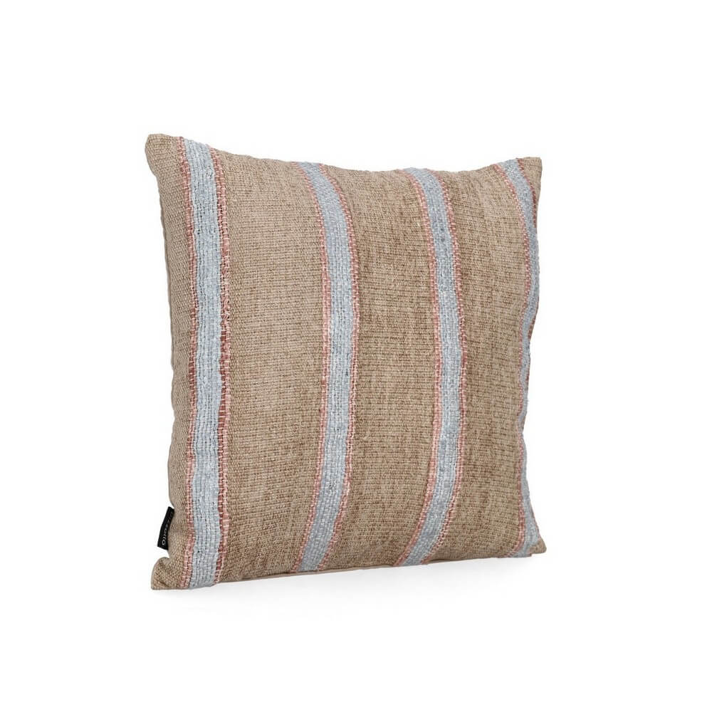 Cuscino Decorativo a Righe in Cotone e Velluto 45x45 cm - JAWLA