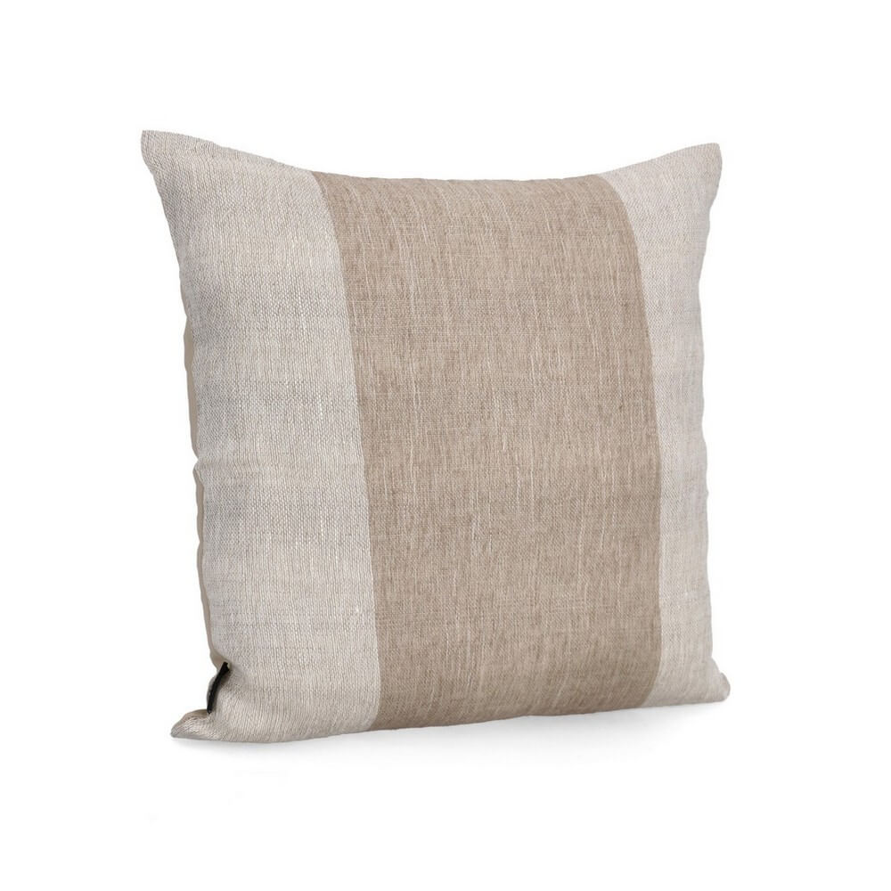 Cuscino decorativo in cotone e viscosa con fascia intrecciata 50x50 Naturale - MANPUR