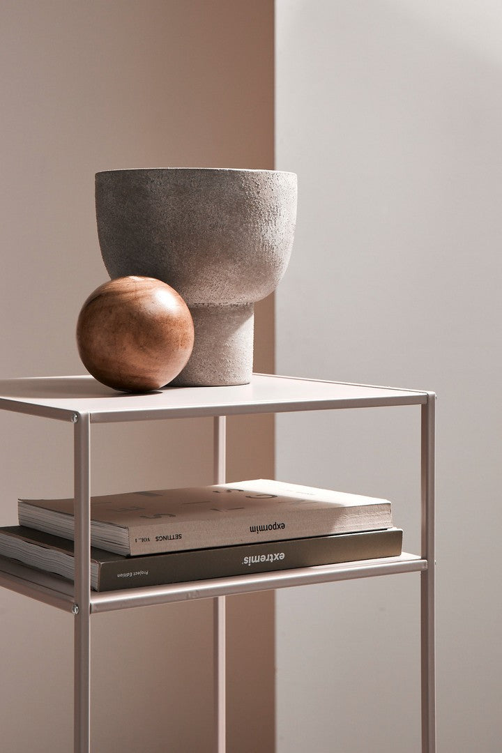 Set di 4 Porta Vaso a Coppa in Terracotta Grigia su Piedistallo - HECTOR